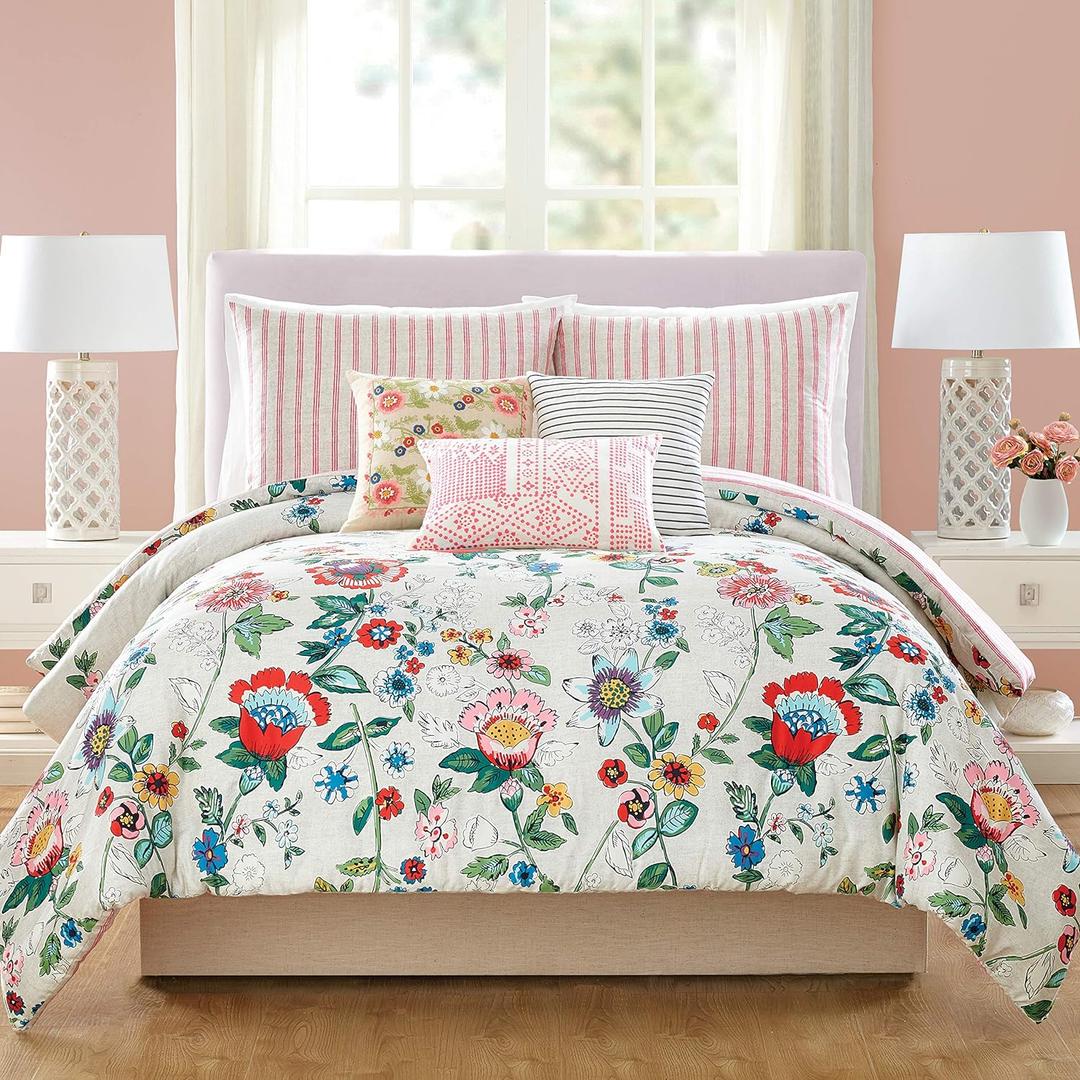 Vera Bradley Coral Floral 3-Piece Comforter Set - Full/Queen