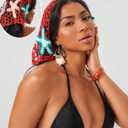 Crochet Beach Sarong Wrap, Red Mesh with Starfish Appliques, Swimsuit Cover Up (red, Medium) (M)