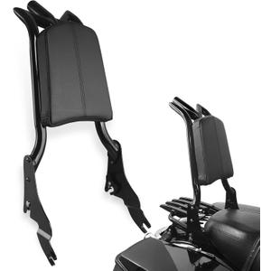 Adjustable Sissy Bar Passenger Detachable Backrest Fits for Harley Touring Street Glide Road Glide Road King Electra Glide 2009-2024 Gloss Black (09-24 M-Style)