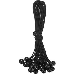 25-Pack Ball Bungee Cords, 15 Inch High Elastic Canopy Tarp Tie Down Bungee Balls for Camping/Tent/Cargo Holding Wire Hoses/Patio Umbrellas/Shelter [Black]
