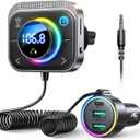 JOYROOM 96W FM Transmitter Bluetooth 6.0 Car Adapter Aux with 3 Charging PortsPD 60W & 2 * 18WAir Vent Installation for Safe Deep HiFi Bass Player Wireless Radio Fun Car Accessories Gift Set