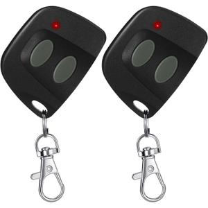 Kingdder 2 Pcs 10 Dip Switch Two Button Garage Door Remote Compatible with Multicode 300mhz 3089 3060 3070 3083 Gate Opener Remote with Keychain, Control 2 Different Doors Simultaneously