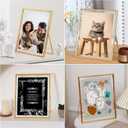 Fixwal Gold Frame Floating Picture Frame Set of 1 ,8 x 10 Tempered Glass Frame, for Tabletop Display, Gold Metal Display Frame, for Multi Size Photos Including 6 x 8,5 x 7