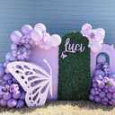 Butterfly Balloons Arch Garland Kit,Light Pastel Metallic Purple Balloons with Lavender Lilac Foil Butterfly for Girl's Birthday Baby Shower Wedding Mother's Day Valentines Party Decorations