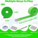 Flexible Race Car Track for Kids Toy, 19Ft Portable Two‑Lane Racing Starter Set, Wall Mount Suction Cups Magnets Hooks, Compatible for Vehicles up to 1/64th Scale-Green