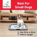 IRIS USA Pee Pad Holder for Dogs and Puppies, Potty Training Tray with Secured Latches, Non-Skid Feet, Leak Protection, Easy Clean Surface, Fits 22"x 22" Puppy Pads Size or Larger, 2 Pack, Black/Gray