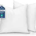 Martex Decorative Throw Pillow Inserts, White, 22" x 22", Pack of 2 | Soft, Supportive & Fluffy, Poly-Cotton Blend Cover, Plush Polyester Fill, Perfect for Sofa, Bed & Living Room