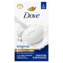 Dove Beauty Bar Soap Original, 6 Bars for Soft, Smooth Skin, with 1/4 Moisturizing Cream 3.75 oz