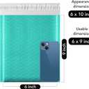 Fuxury Bubble Mailers 6x10" 100 Pack Teal Padded Envelopes Usable Size 6x9" Mailing Envelopes Bubble Padded Opaque Shipping Bags for Mailing,Packaging, Small Business, Boutique #0