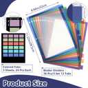 3 x 36 Pcs/3 Set 12 Tabs Binder Dividers for 3 Ring, Clear Tab Monthly Notebook Divider with Colored Tabs Page Binder File Dividers, Letter Size