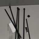 French Door Curtain Rods - 3/8 Inch Diameter, 28-48 Inch Adjustable, Includes Adhesive & Screw Brackets for Tier Curtains, Valance Curtains, Set of 2, Black