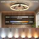 Ceiling Fans with Lights, 20 Inch Low Profile Flush Mount Ceiling Fan, 3000K-6500K, Stepless Dimming Fan Light, 6 Speeds, Ceiling Fan with Air Circulation for Smaller Rooms, Remote Control with Timer
