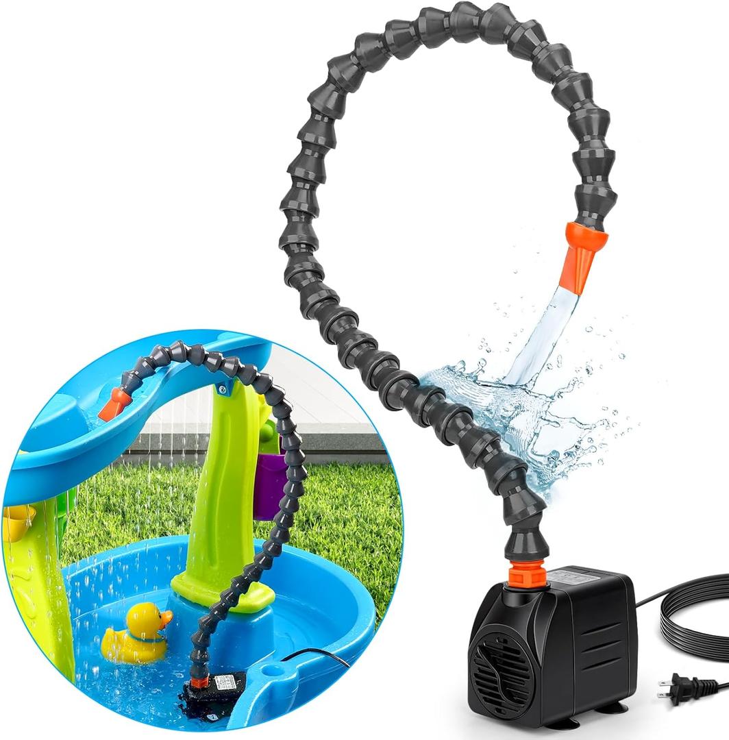 Water Table Pump, Kids Water Pump for Water Table Non-Stop Fun Summer Outdoor Water Table Toys Outside Water Play Table Accessories for Toddlers Kids (Gray)