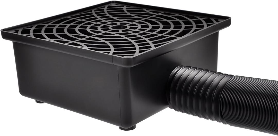 Gutter Downspout Catch Basin, Upgraded Version 12"x12" Catch Basin Gutter Downspout Extensions with 3.1" OD Flexible Pipe, Rainwater Downspout Diverter, Pipe Stretched Length 6.7ft