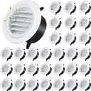 VIHOSE 30 Pack Soffit Vents 4 Inch, Round ABS Louvered Exhaust Vent Covers with Built-in Fly Screen, Soffit Dryer Vent for Bathroom, Kitchen, Office, Garage and Exterior Wall, White