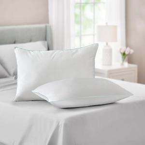 Martha Stewart SmartChill Cooling Down Alternative Pillows, Standard/Queen Size Set of 2 - Firm Support for Stomach, Back and Side Sleepers (White)