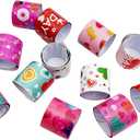 2 x Valentine Slap Bracelets for Kids Valentines Day Slap Bracelets Bulk for Boys and Girls Holiday Slap Bracelet Party Favors Supplies Classroom Prizes Exchanging Gifts (48)