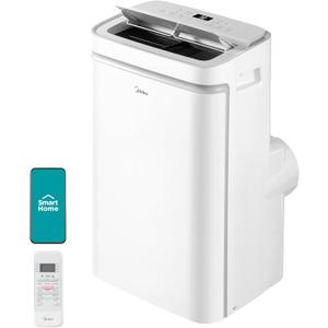 Midea 12,000 BTU ASHRAE (8,000 BTU SACC) Portable Air Conditioner, Cools up to 350 Sq.Ft., with Dehumidifier & Fan mode, Control with Remote, Amazon Alexa & Google Assistant, Easy-to-use and Install