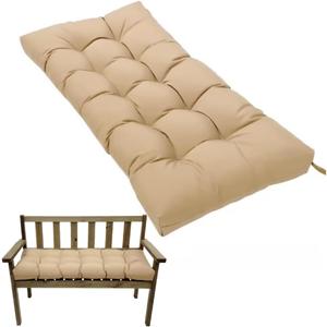 Bench Cushions for Indoor Furniture,Tufted Patio Bench Seat Cushion, Swing Seat Cushion,Garden Loveseat Cushions,Outdoor Cushions for Lounger Garden Furniture Patio (Khaki, 39.3x19.7)
