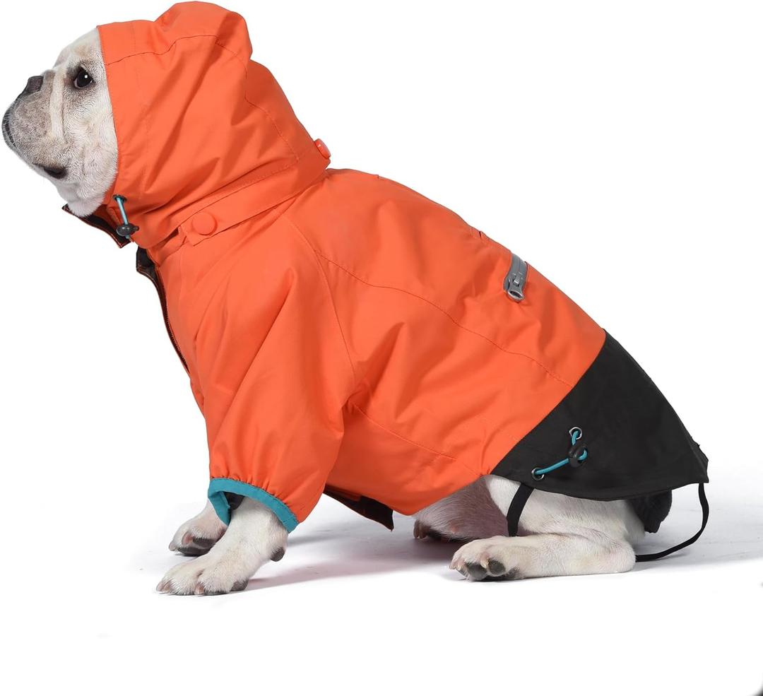 Orvis Dog All Season Trekker 3-in-1 Coat for Dogs, Size Extra Large; Orange High Visibility All Weather Dog Coat with Raincoat & Fleece Vest that Can Be Worn Separately or Together; Removable Hood, X-Large, Orange
