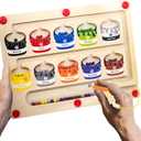 Memory Care Dementia Activities for Seniors, Dexterity Game for Seniors with Parkinsons, Magnetic Color & Number Matching Alzheimers Products for Elderly, Fidget Sensory Cognitive Gift Maze Board (Double 55 Dots)