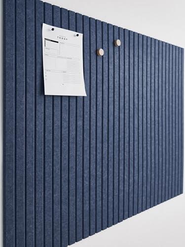 VIVELDA Large Bulletin Board 48"x36" - Office Wall Organizer, Replace Your Old Cork Boards for Walls for Office Decor -12-Pack Felt Wall Panels to Use in Home Office Decor, Classroom Decor (Indigo)