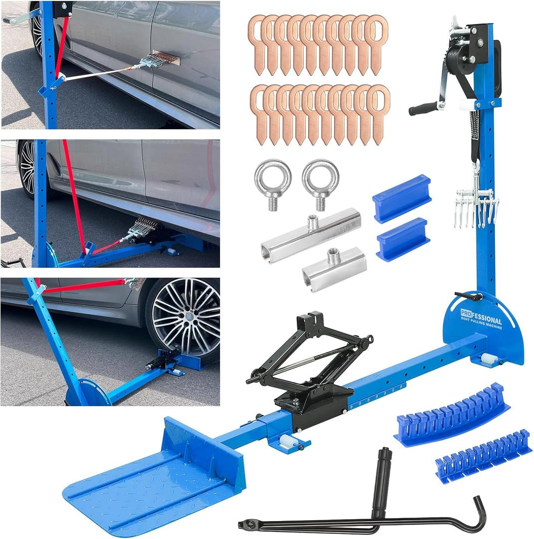 Car Sheet Metal Dent Repair Tool - Automotive Sheet Metal Repair Tools,PDR Tools with Pull Row and ot Pieces,3 in 1 PDR Dent Puller Kits