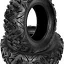 Heavy Duty 6PR 25x8x12 ATV Tires, Set of 2, Tubeless Four Wheeler & Mud Trail UTV Tires, All-Terrain Quad Tires for Sand, Rock & Gravel, Puncture Resistant, Fits 12" Rims