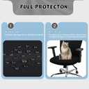 Lounsweer 3 Pieces Office Chair Cover Rolling Desk Chair Cover Gaming Covers Stretch Washable Protector Pets Slipcovers for Swivel Armchair Boss(Simple,Black)