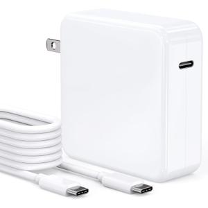 Mac Book 87W USB C Fast Charging Laptop Charger AC Adapter Replacement for 13 14 15-inch Mac Book Pro models introduced in 2016 or later,for MacBook Air After 2018, USB C to C Power Cord Supply (White1)