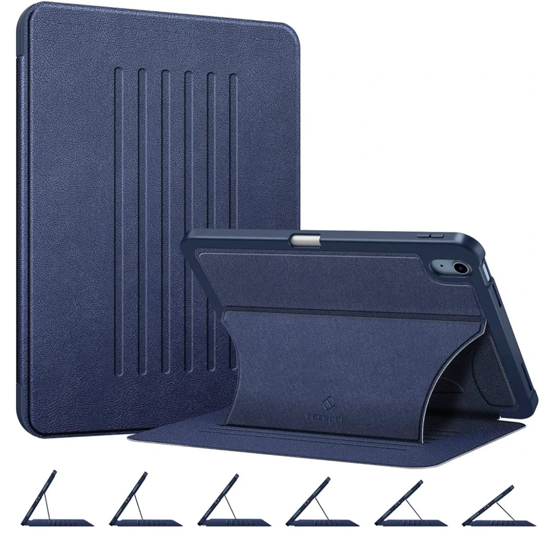 FINTIE Case Compatible with iPad 10th Generation 2022 (10.9 Inch) - Multiple Angles Shockproof Rugged Cover with Pencil Holder, Auto Sleep/Wake, Navy