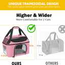 Cat Carrier Backpack Pet Carrier for Cats & Small Dogs Under 20 lbs TSA Airline Approved Soft Sided Collapsible Travel Carrier with Ventilation Windows, Pink