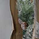 4 FT Snow Flocked Christmas Tree with 455 PE&PVC Mixed Branch Tips,Unlit Artificial Skinny Pencil Christmas Tree with 19 Pine Cones,Hinged Premium Xmas Slim Fir Trees for Home,Office,Party Decoration