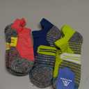 Coolmax Compression Running No Show Ankle Sock AntiBlister Athletic Cushioned Support gym Socks (Medium, Red-dark Blue-green)