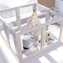 Clear Acrylic Plastic Dog Playpen Indoor,for Puppy Cat Rabbit Ferret Transparent Pet Pen,Easy Assemble Enclosure,Preferable for Small Dogs (8 Panels (White))
