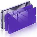 LYWHL 2 Pack for Samsung Galaxy S24 Privacy Screen Protector [Support Fingerprint Unlock], Purple Gradient Anti Blue Light Anti Spy HD Screen Protector PET Material Film Easy Installation