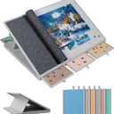 Becko US 1500 Pieces Tilting Jigsaw Puzzle Board, 3 Tiers Adjustable Angle up to 30, with 6 Felt Sorting Trays, Lightweight Portable Easy to Move, Rotate with Felt Protective Cover
