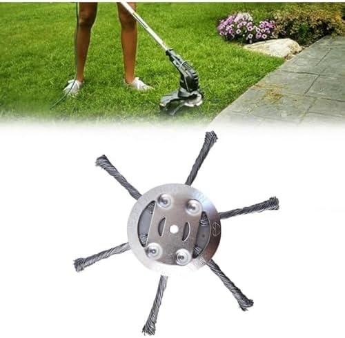 2026 New Steel Wire Grass Trimmer Head: Universal Steel Wire Grass Head Weed Weedeater Eater Blade & Adapter Trimming Replacement Brush 6 Inch Universal Trimmer Replacement Brush Cutter (B,1)
