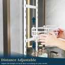 Consumest Over The Door Shower Caddy - 5 Tier Adjustable Shower Organizer Hanging with 2 Toothbrush Holders & 4 Hooks, Rustproof Organizer Shelf, Storage Rack for Bathroom, White