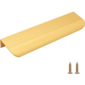 25 Pack Modern Kitchen Cabinet Handles, Gold Finger Pulls for Cabinets 5.9"/150mm Length, Brushed Brass Edge Cabinet Pulls, Drawer Tabs Pull Hardware Concealed Tab Handle