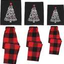 ANGELGGH Family Pajamas Matching Sets, Cute Christmas Printed 2 Piece Sleepwear, Holiday PJs Jammies for Couples/Women/Men (XX-Large, Black Joy)