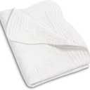 MONOBLANKS Baby Quilt Personlized Monogram Lightweight Embossed Scalloped Throw Blanket Four Seasons (White)
