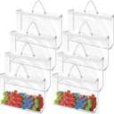 12 Pack Clear PVC Toy Storage Bag with Zipper, Plastic Toy Storage Bags with Handle, Dust-Proof and Waterproof Toy Organizer Bags, Portable Handheld Toy Travel Bag for Blocks Set, Puzzles, Small Toys