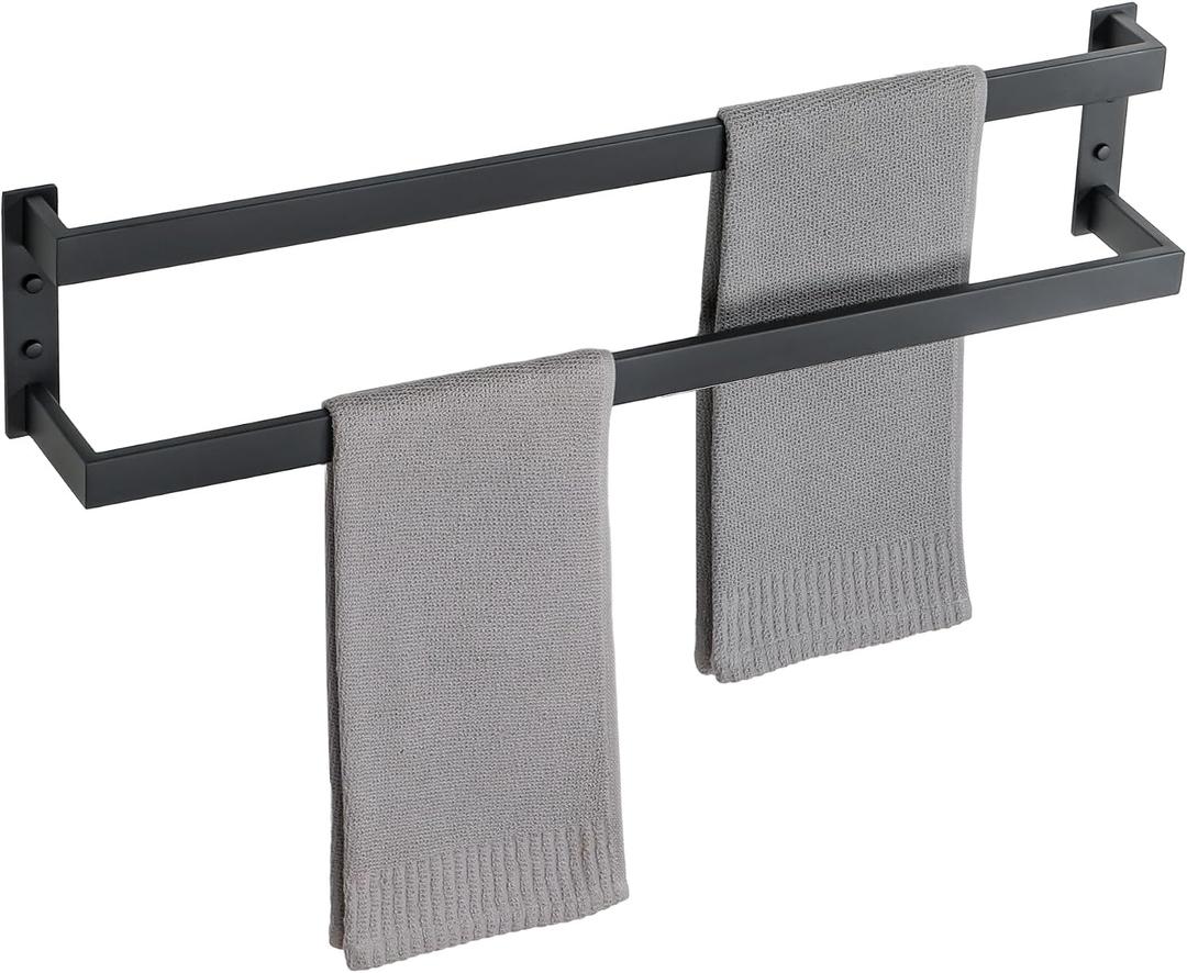 Alise Double Towel Bar, 28" Double Towel Racks for Bathroom, Matte Black