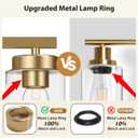 IZORRO Modern Bathroom Light Fixtures, 6 Light Gold Vanity Lights, Bathroom Lightig Fixtures Over Mirror with Clear Glass for Living Room Cabinet