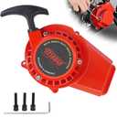 RUTU Pull Start Fit 50cc Moto,Thicken Aluminum Alloy Recoil Starter for 2 Stroke Engine 49cc 47cc Pocket Dirt Bike Kids Pit Bike,Red