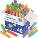 Dustless Chalk for Kids, 48PCS Colored Chalk, Wet-Erasable Crayon-Touch, Non Toxic Washable Toddler Chalks Drawing Writing Chalkboard Chalk Art Tool (Multicolor)