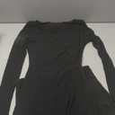 REORIA Women's Spring Mesh Sheer Long Sleeve Wedding Guest Dress Sexy Floral Bodycon Maxi Long Dresses, Black, Size S