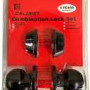 CALIMET Door Knob Lock Set, Keyed Knobs Lockset Handle, 2 Keys, Black
