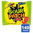 SOUR PATCH KIDS Soft & Chewy Candy, Bulk Christmas Candy Stocking Stuffers, 140 Snack Packs (EXP 09/04/26)